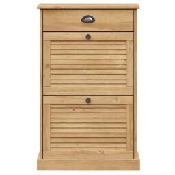 Berkfield Home Shoe Cabinet VIGO 60x35x96 cm Solid Wood Pine in Brown - Size: 60 x 35 x 96 cm - thumbnail 5