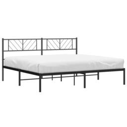 Berkfield Home Metal Bed Frame with Headboard Black 180x200 cm Super King - thumbnail 3