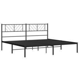 Berkfield Home Metal Bed Frame with Headboard Black 180x200 cm Super King - thumbnail 4