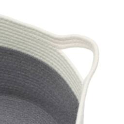 Berkfield Home Storage Basket Grey & White √ò40x25 cm Cotton - Size: 40x25 cm - thumbnail 6