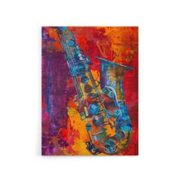 "Artery8 Acid Jazz Music Saxophone Canvas Abstract Wall Art - Size: W18"" x H24""" - thumbnail 1