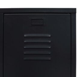 Berkfield Home Wardrobe Metal Industrial Style 67x35x107 cm Black - Size: 67 x 35 x 107 cm - thumbnail 6