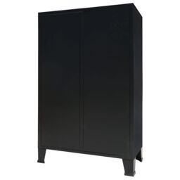 Berkfield Home Wardrobe Metal Industrial Style 67x35x107 cm Black - Size: 67 x 35 x 107 cm - thumbnail 3