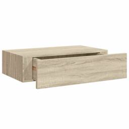 Berkfield Home Wall-mounted Drawer Shelves 2 pcs Oak 40x23.5x10cm MDF in Light Tan - Size: 40x23.5x10 cm - thumbnail 5