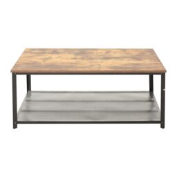 Xample Coffee Table Rustic Wooden Brown Grain Finish Living Room Storage Shelf 2 Tier - thumbnail 5