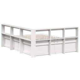 Berkfield Home Bookcase Bed without Mattress White 160x200cm Solid Wood Pine - Size: 160x200 cm - thumbnail 7