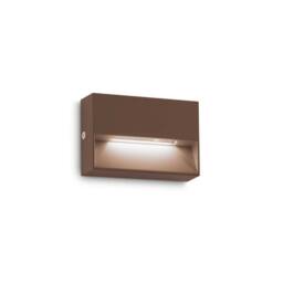 Netlighting Dedra Outdoor Rectangle Flush Wall Lamp Coffee 160Lm 3000K IP65 in Brown