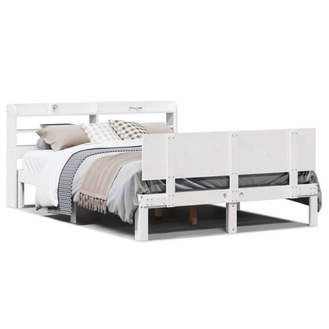 Berkfield Home Bed Frame with Headboard without Mattress White 150x200 cm King Size - image 1