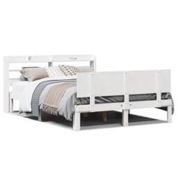 Berkfield Home Bed Frame with Headboard without Mattress White 150x200 cm King Size - thumbnail 1
