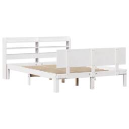 Berkfield Home Bed Frame with Headboard without Mattress White 150x200 cm King Size - thumbnail 3