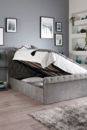 Aspire Chesterfield Ottoman Bed Grey - Size: Single - thumbnail 4