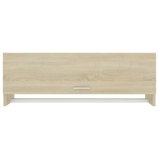 Berkfield Home Wardrobe Sonoma Oak 100x32.5x35 cm Engineered Wood in Light Tan - image 1