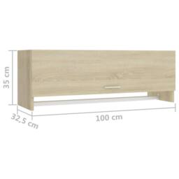 Berkfield Home Wardrobe Sonoma Oak 100x32.5x35 cm Engineered Wood in Light Tan - thumbnail 8