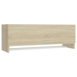 Berkfield Home Wardrobe Sonoma Oak 100x32.5x35 cm Engineered Wood in Light Tan - thumbnail 3
