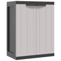 Berkfield Home Outdoor Storage Cabinet Grey & Black 65x37x85 cm PP - Size: 65 x 37 x 85 cm - thumbnail 3