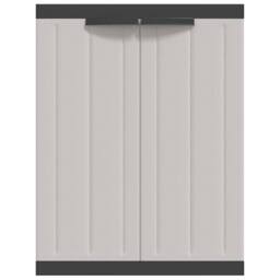Berkfield Home Outdoor Storage Cabinet Grey & Black 65x37x85 cm PP - Size: 65 x 37 x 85 cm - thumbnail 5
