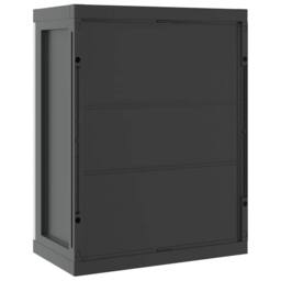Berkfield Home Outdoor Storage Cabinet Grey & Black 65x37x85 cm PP - Size: 65 x 37 x 85 cm - thumbnail 8