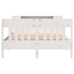 Berkfield Home Bookcase Bed without Mattress White 140x200cm Solid Wood Pine - Size: 140x200 cm - thumbnail 4