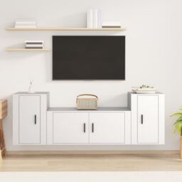 Berkfield Home 3 Piece TV Cabinet Set White Engineered Wood