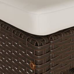 Berkfield Home Beautiful Garden Bar Stools with Cushions 6 pcs Brown Poly Rattan - thumbnail 7