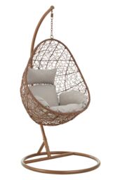 Orsina Luxurious Brown Rattan Hanging Chair, Versatile Lounge Chair, Sturdy Bedroom Chair, Modern Garden Chair - thumbnail 7
