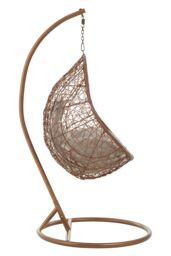 Orsina Luxurious Brown Rattan Hanging Chair, Versatile Lounge Chair, Sturdy Bedroom Chair, Modern Garden Chair - thumbnail 3