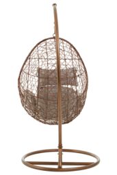 Orsina Luxurious Brown Rattan Hanging Chair, Versatile Lounge Chair, Sturdy Bedroom Chair, Modern Garden Chair - thumbnail 4