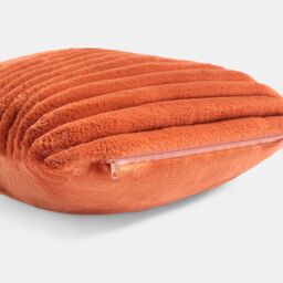 OHS 2 x Faux Fur Thick Rib Cushion Covers in Burnt Orange - Size: 45 cm x 45 cm - thumbnail 4