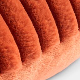 OHS 2 x Faux Fur Thick Rib Cushion Covers in Burnt Orange - Size: 45 cm x 45 cm - thumbnail 6
