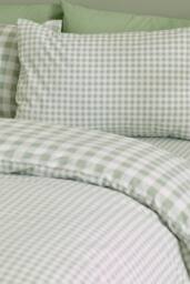 Catherine Lansfield 'Bamford Gingham Check' Reversible Duvet Cover Set in Green - Size: Double - thumbnail 3
