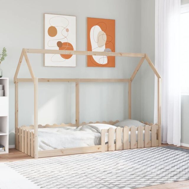 Berkfield Home Kids' House Bed Frame without Mattress 80x200 cm Solid Wood Pine in Brown - image 1