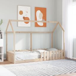 Berkfield Home Kids' House Bed Frame without Mattress 80x200 cm Solid Wood Pine in Brown - thumbnail 1