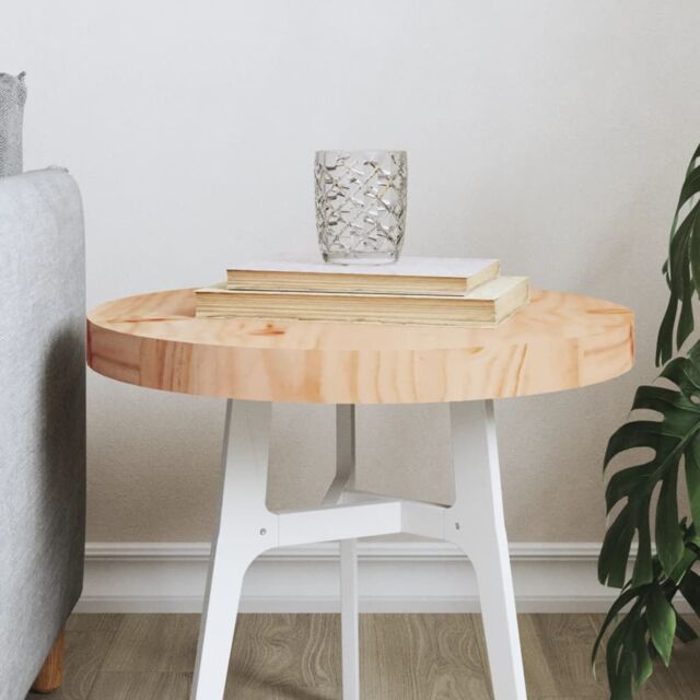 Berkfield Home Table Top Round Ø40x3 cm Solid Wood Pine in Brown - Size: 40x3 cm - image 1