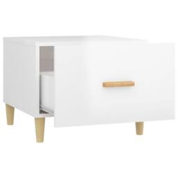 Berkfield Home Sturdy Coffee Table High Gloss White 50x50x40 cm Engineered Wood - Size: 50 x 50 x 40 cm - thumbnail 7