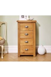 Birlea Woburn 4 Drawer Narrow Chest Oak in Light Oak - thumbnail 2