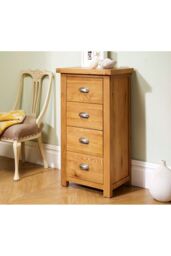 Birlea Woburn 4 Drawer Narrow Chest Oak in Light Oak - thumbnail 1