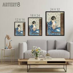 "Artery8 Letter Woman Sealing Envelope Cassatt Vintage Framed Canvas Wall Art - Size: W12"" x H16""" - thumbnail 4