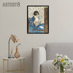"Artery8 Letter Woman Sealing Envelope Cassatt Vintage Framed Canvas Wall Art - Size: W12"" x H16""" - thumbnail 3