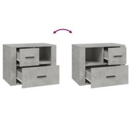 Berkfield Home Bedside Cabinet Concrete Grey 60x36x45 cm Engineered Wood - Size: 60 x 36 x 45 cm - thumbnail 9