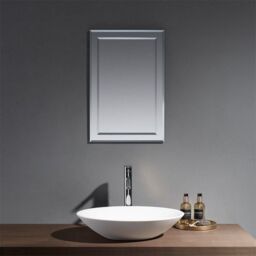 Clifton 40cm Deluxe Rectangular Bevelled Edge Bathroom Wall Mirror in Natural - thumbnail 1