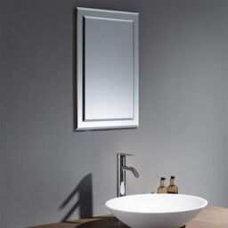 Clifton 40cm Deluxe Rectangular Bevelled Edge Bathroom Wall Mirror in Natural - thumbnail 2