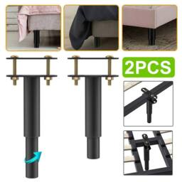 Nordara 2x Adjustable Heavy Duty Bed Center Support Legs in Black