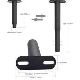 Nordara 2x Adjustable Heavy Duty Bed Center Support Legs in Black - thumbnail 2