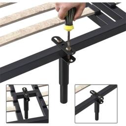 Nordara 2x Adjustable Heavy Duty Bed Center Support Legs in Black - thumbnail 3