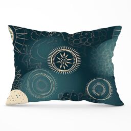 Warren Reed - Designer Blue Moon & Sun Cushions in Green - Size: 60 cm x 60 cm - thumbnail 1
