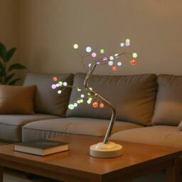 Bright Zeal Black 45cm USB/Battery Color-Changing LED Pearl Tree Light with Remote - thumbnail 1