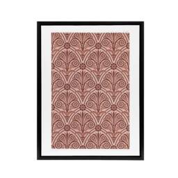 "Artery8 Antique Botanical Greek Pattern Audsley Framed Canvas Wall Art Print in Pink - Size: W18"" x H24""" - thumbnail 1