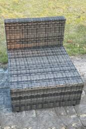 Fimous 4 PC Modular Rattan Garden Furniture Sofa Set Corner Sofa in Dark Grey - thumbnail 4
