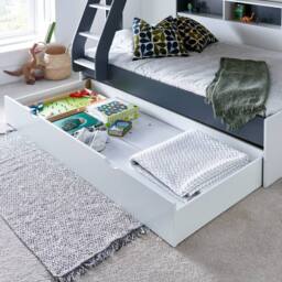 Bedmaster Oliver Triple Sleeper Storage Bunk Bed With Drawer With Spring Mattresses in Grey - Size: Small Double - thumbnail 9