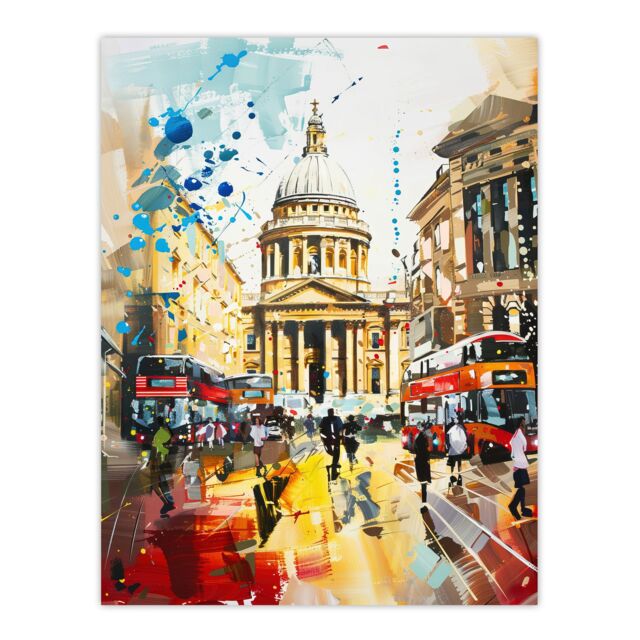 "Artery8 St Pauls Cathedral London England Abstract Fun Wall Art Print in Beige - Size: W24"" x H32""" - image 1